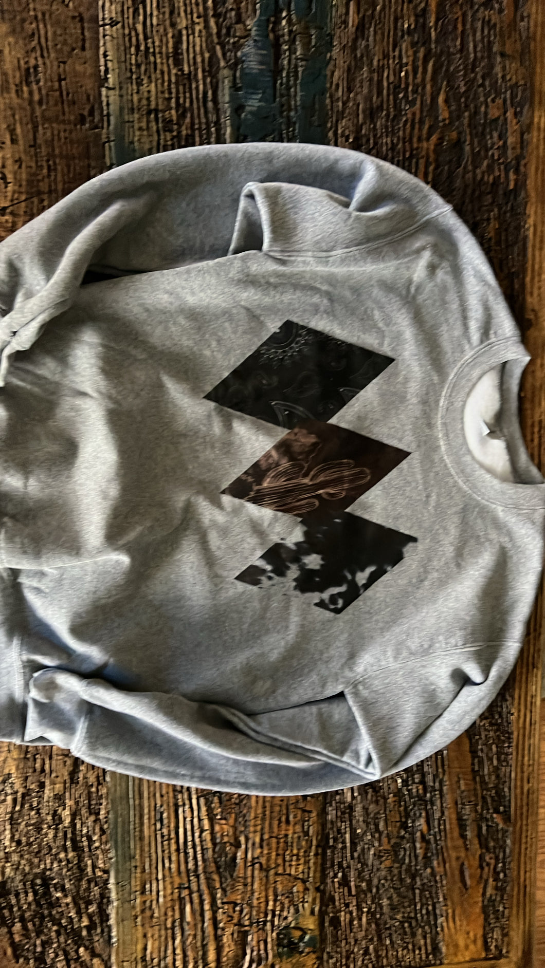 Grey diamond crew neck