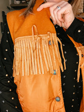 Load image into Gallery viewer, Burnt orange fringe vest
