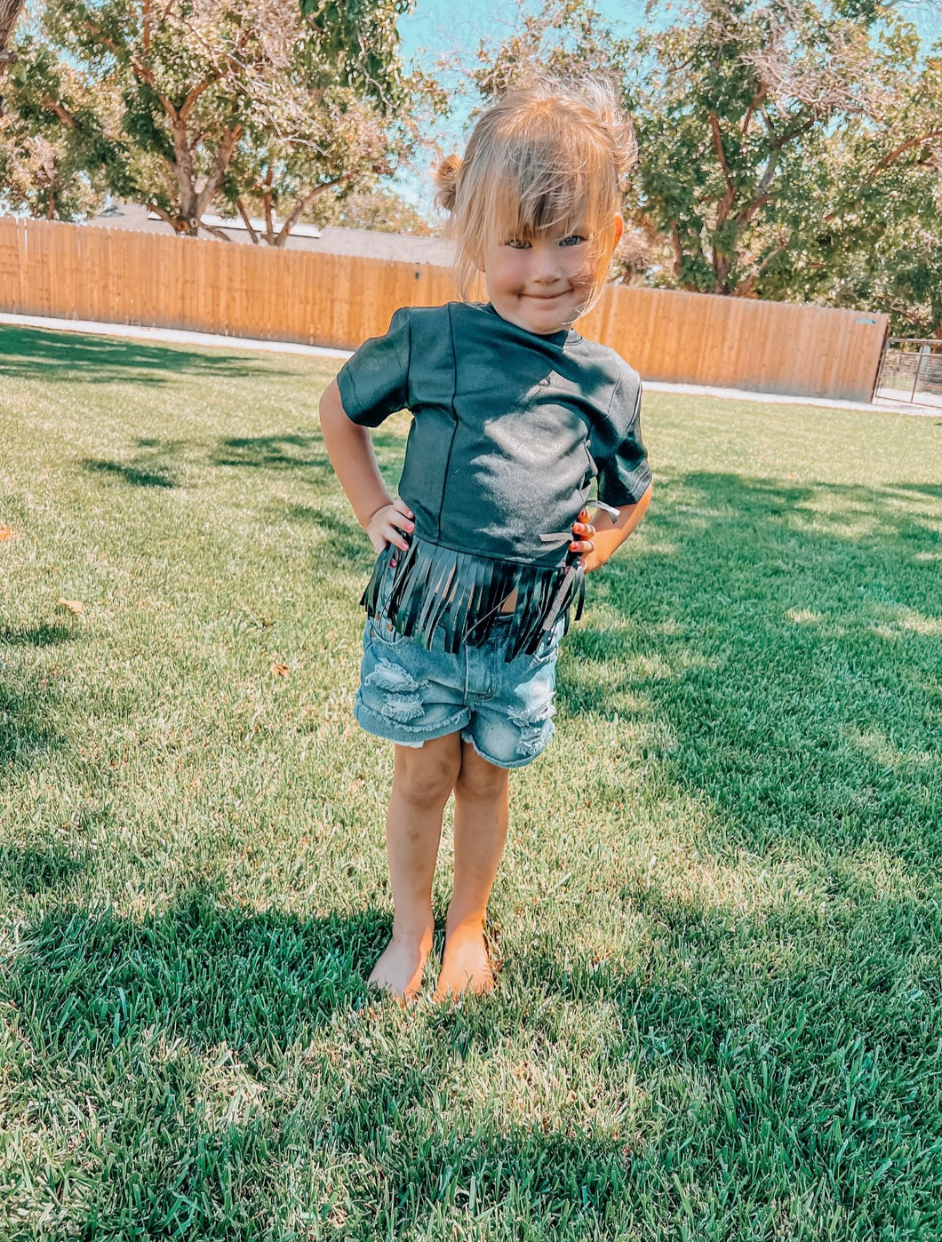 Zippy zap fringe top