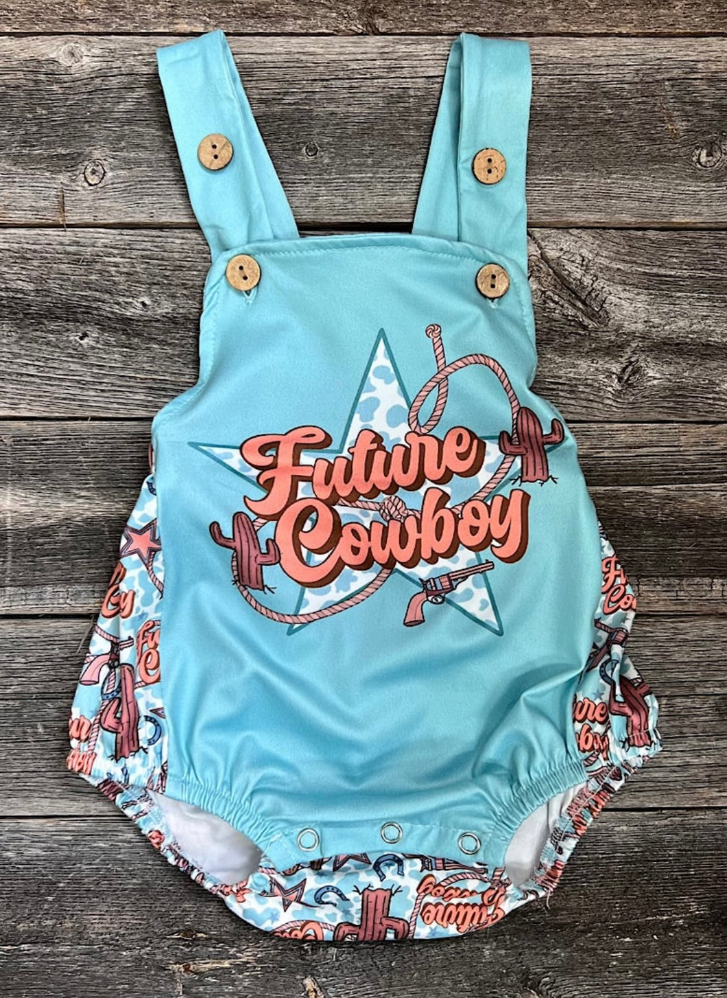 Future cowboy bubble romper