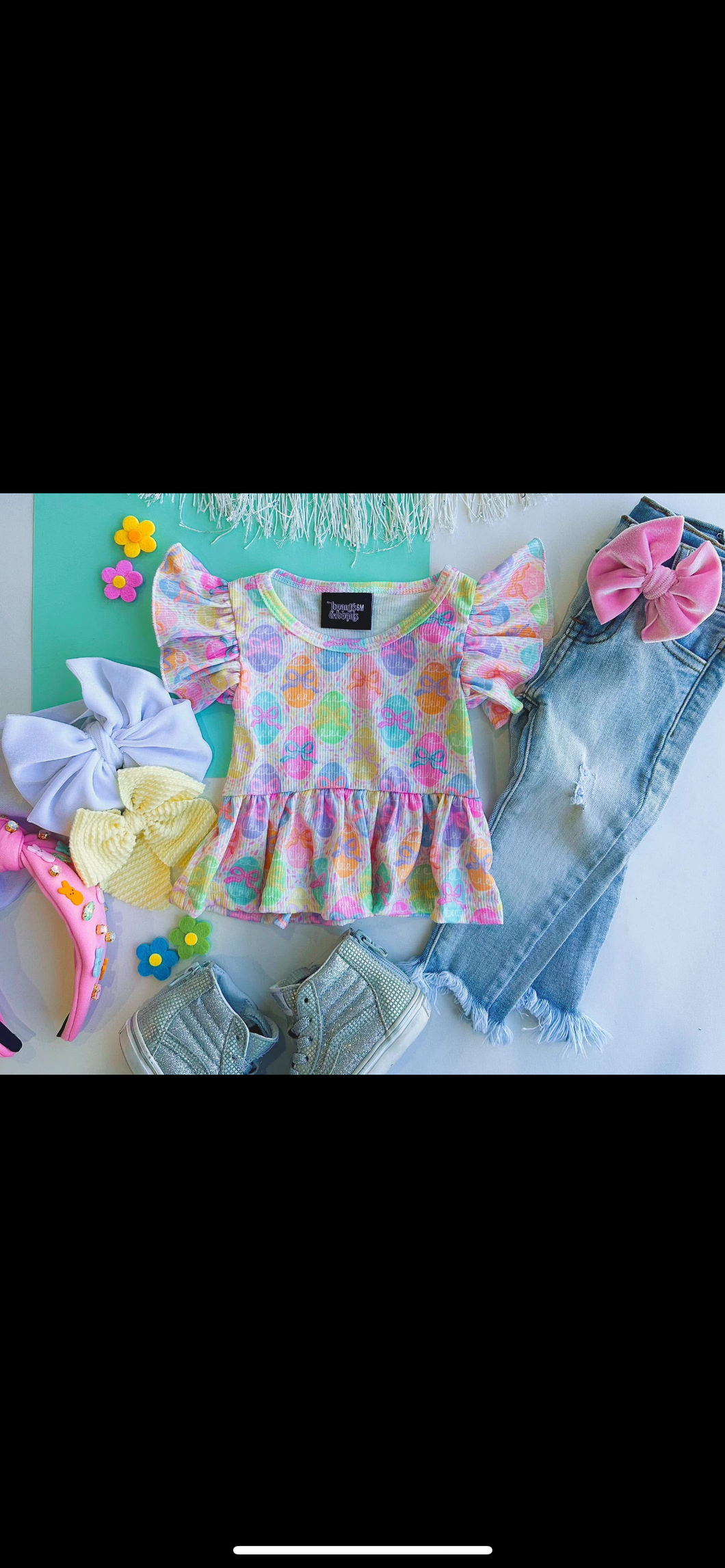 Easter bow peplum top