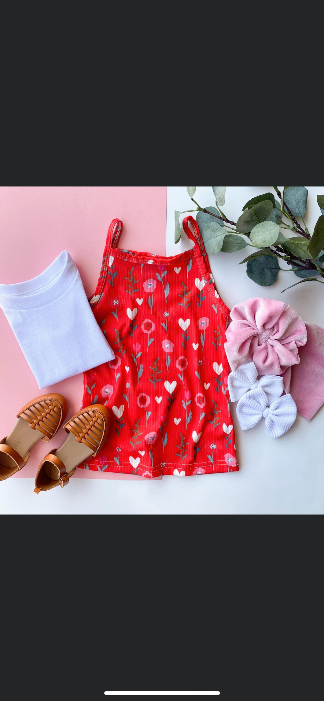 Red floral dress